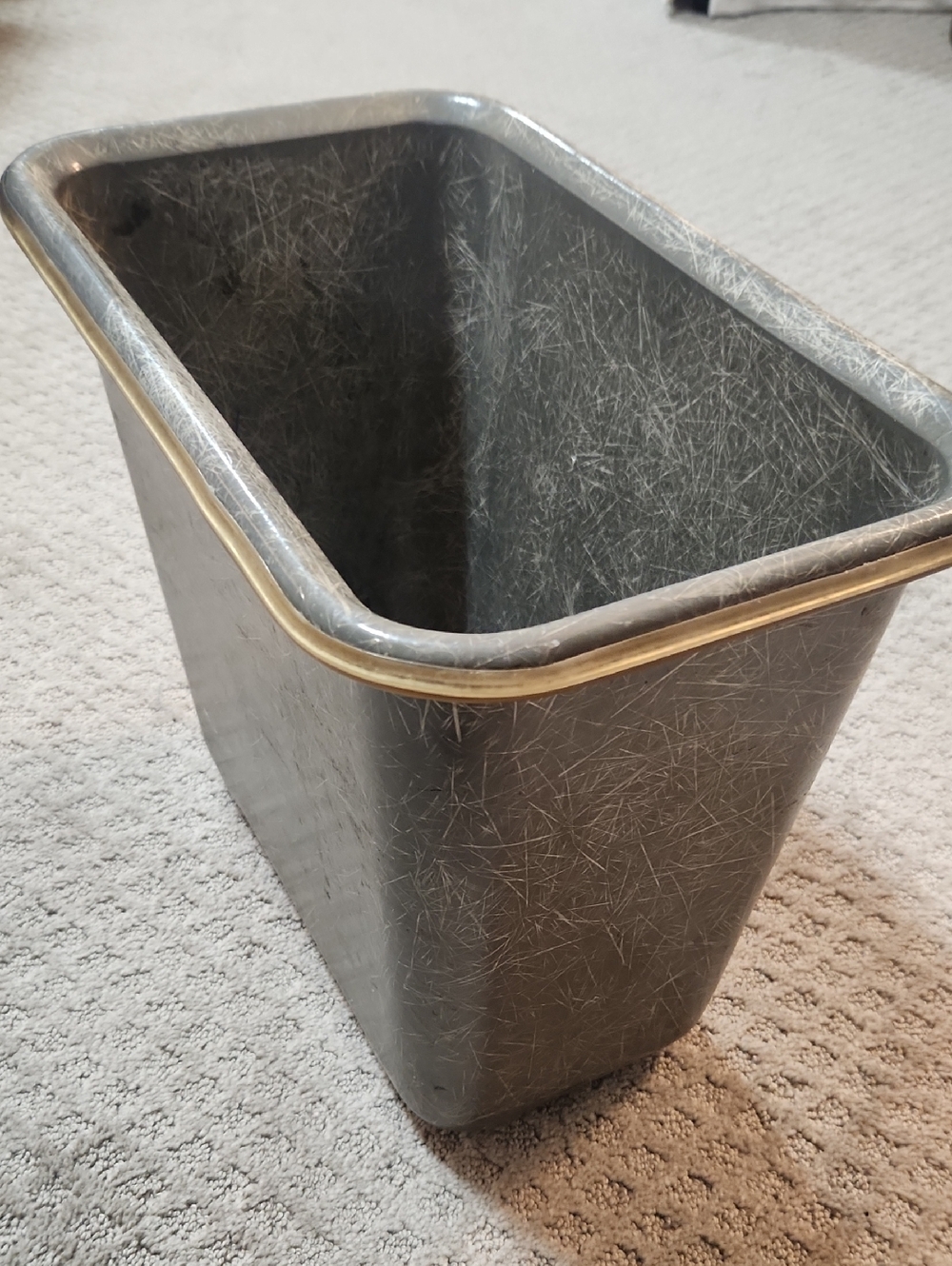 1950s Vintage MCM Globe Weis System Co. Gray Fiberglass Trash Can Wastebasket